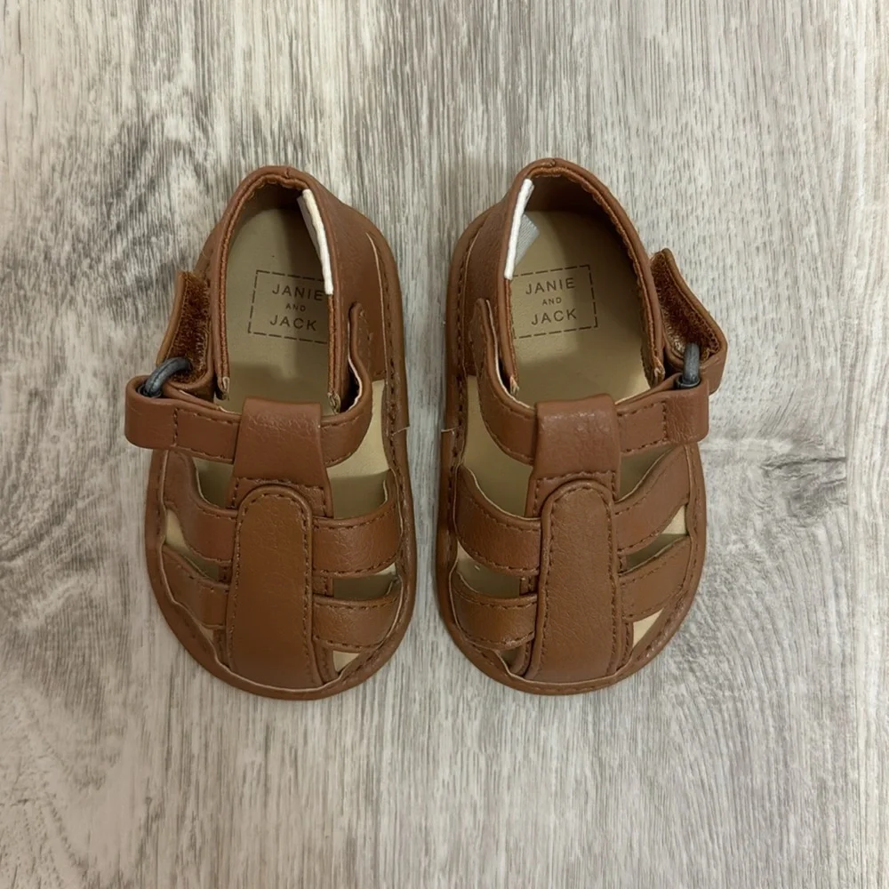 Janie and Jack infant size one boys brown sandals